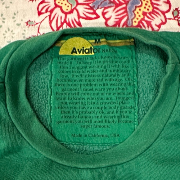 Aviator Nation Daydream relaxed crew sweatshirt in Green unisex M - Picture 7 of 14